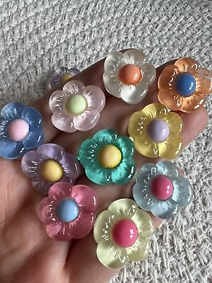 £4.58 • Buy 10Pcs Shoes DIY Colorful Flowers  Shoes Buttons Decoration For Croc Charms Gif