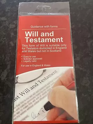 £7.99 • Buy Last Will And Testament Kit Easy To Use