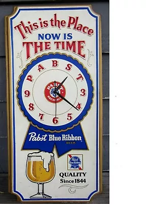 1970's Era PABST BLUE RIBBON ADVERTISING CLOCK • $45