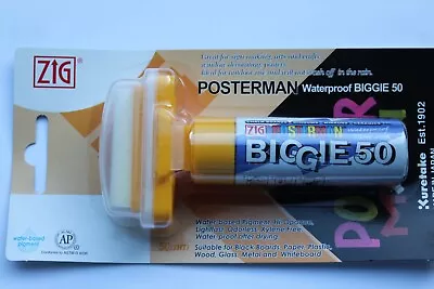 Yellow Zig Posterman Biggie 50 Waterproof Art Sign Poster Pen Huge 50mm Nib  • £6.39