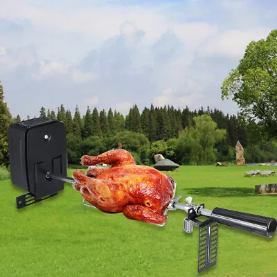 Camping Grill Rotisserie Kit Electric BBQ Grill Roaster Meat W/ Motor/Rod/Fork • $42.75