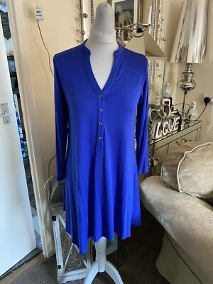 £20 • Buy Yong Kim Cobalt Blue Tunic Asymmetric Hemline Size 10 BNWOT