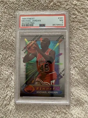 1994 Topps Finest Michael Jordan #331 PSA 7 W/ Coating Graded Card Chicago Bulls • $110