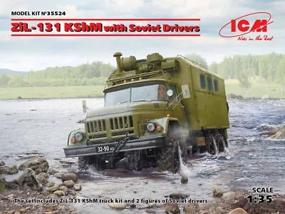 ICM 35524 Soviet ZiL-131 KShM With Soviet Drivers 1:35 Military Vehicle Model • £33.33