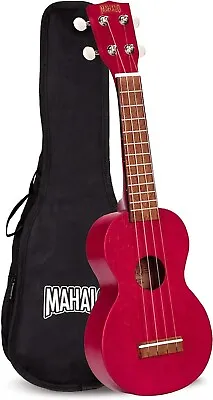 Mahalo Kahiko Soprano Ukulele Transparent Red With Bag MK1TRD • $33