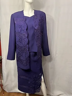 Women’s 3pcs Purple Skirt Suit Set Moshita Couture 16 • $80