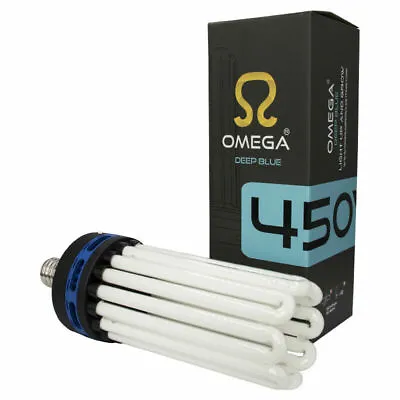 OMEGA 450W CFL Bulbs High Output Hydroponic Growing Lamps Dual Spectrum Red Blue • £30.50