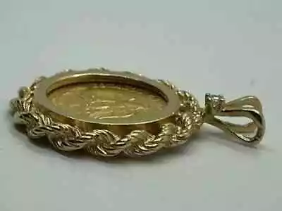 Men's 1945 Dos Pesos 20 Coin Wedding Pendant 14k Yellow Gold Plated 18'' Chain • $127.99