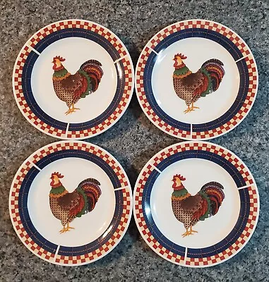 Set Of 4 Majesticware By Oneida CALICO ROOSTER Salad/Dessert Plates 7  • $16