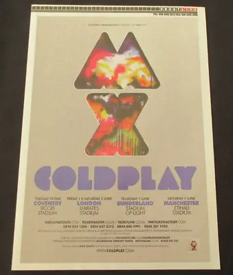 Coldplay 2012 Tour  Music Magazine Advert A4 Size • $13.99