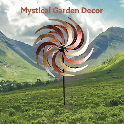 Copper Swirl Metal Wind Spinner Windmill Windcatcher Garden Decor • $179