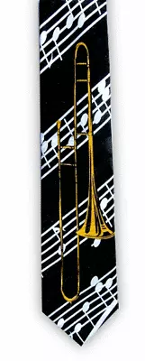 $18.21 • Buy Trombone Tie - Music Tie - Gift For Trombone Teacher & Student - Music Gift