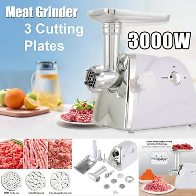 Powerful Electric Meat Grinder 3000W Sausage Maker Filler Food Grinding Machine • £51.99