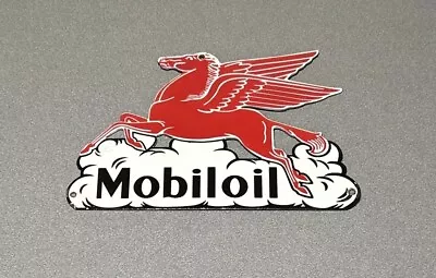 Vintage 12” Mobil Pegasus Gargoyle Porcelain Sign Car Gas Auto Oil • $109.99