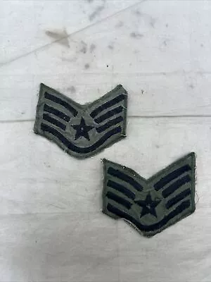 US Air Force Staff Sergeant Chevron Set Subdued Theater Made (U847 • $15