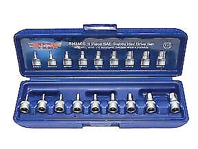 9 Piece 1/4  Drive SAE 3/32  - 3/8  Stubby Hex Bit Set VIM-SHI400 • $37.72