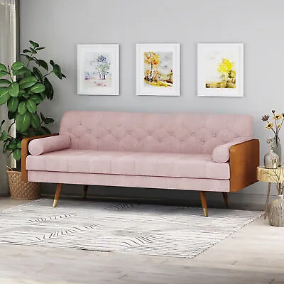 Aidan Mid-Century Modern Tufted Fabric Sofa • $472.09