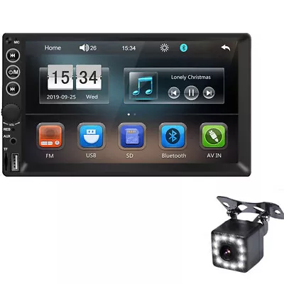 Double DIN 7in Car MP5 Player Stereo Radio Touch Screen Bluetooth USB AUX Camera • $86.30