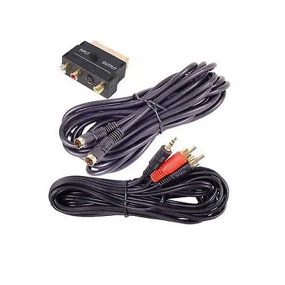 £7.95 • Buy 5m Pc Laptop To Tv Cable Kit S-video 3.5mm 2 Rca Scart