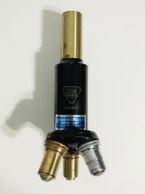 Vintage Bausch And Lomb Microscope Part With Lenses 10X 43X Oil 97X • $39.99