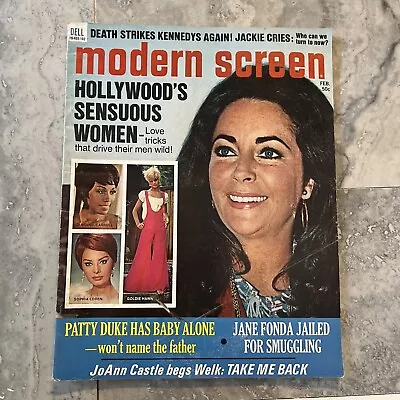 VTG Modern Screen Magazine February 1971 Vol 65 #2 Liz Taylor & Sophia Loren • $6.50