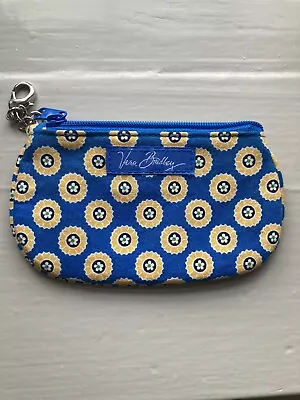 Vera Bradley Riviera Blue Yellow Zip Clip ID Wallet Zipper ID Purse • $8.50