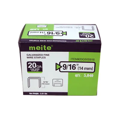 Meite 20GA 1/2  Crown 9/16  Length Galvanized Fine Wire Staples For Upholstery • $14.50