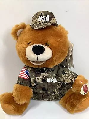 Christmas Camo Singing Teddy Bear Musical Military Bear SEE VIDEO NEW WITH TAGS • $15.95