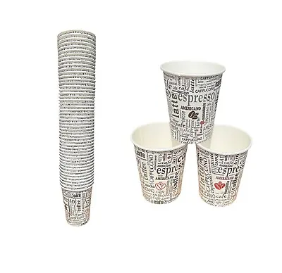 200 X 8 Oz Paper Cups  Disposable Coffee Cups For Hot And Cold Drinks Party Cups • £13