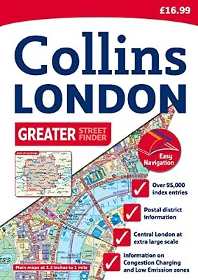 Greater London Street Atlas (Collins Greater London S... By Collins Uk Paperback • £7.49