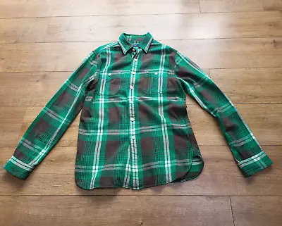 Mens Ralph Lauren Green Tartan Lumberjack Flannel Shirt Size Small • £45