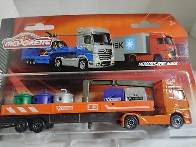 Majorette Transporter Mercedes Benz Actros & Refuse Recycling Trailer 7” New • £12.99