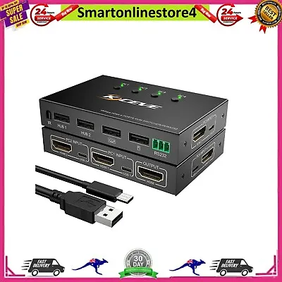 KVM Switch HDMI KVM Switch 4 Port 4 In 1 Out USB Switch For 4 Computers Share O • $71.49