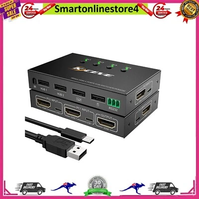 KVM Switch HDMI KVM Switch 4 Port 4 In 1 Out USB Switch For 4 Computers Share O • $76.35