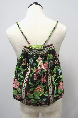 Vera Bradley Botanica Drawstring Backpack Backsack Floral W/ Pockets • $18.99