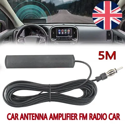 Car Radio Antenna AM FM 5M Stereo Internal Mount Windscreen Amplified Aerial S • £4.27