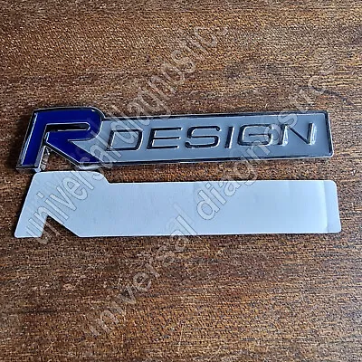 R DESIGN Badge Emblem Blue / Silver For Volvo XC60 V70 S60 V40 V60 C30 V50 • £6.95