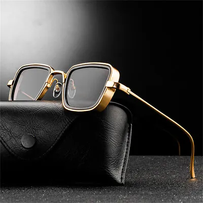 Men Steampunk Sunglasses Retro Fashion Square Vintage Metal Shades Women Eyewear • $17.59