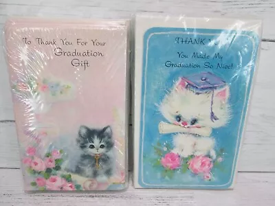 Kitty Cat Note Cards Graduation Gift Thank You Mid Century Vtg 60s 70s Kitsch • $16.95