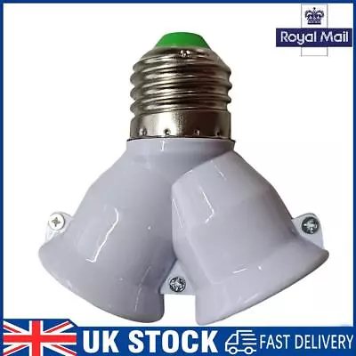 E27 Base Light Lamp Bulb Socket 1 To 2 Splitter Adapter Converter Socket • £4.79