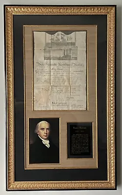 1807 Signed By PRESIDENT JAMES MADISON (Father Of Constitution) & HENRY DEARBORN • $2990