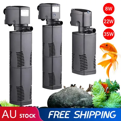$9.99 • Buy 3in1 Fish Tank Filter Aquarium Submersible Water Power Filters Pump 600-1600L/H