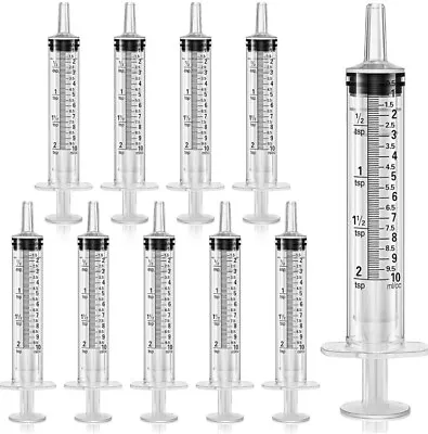 10 Pack Plastic Syringe Without Needle 2 Teaspoon (10ml • $9.99