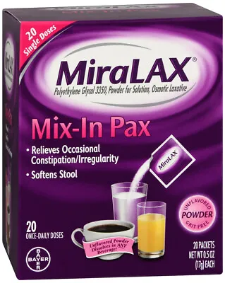 Miralax Single Dose Packet Powder 20ct  • $32.75