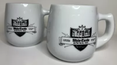 Vintage White Castle System HAMBURGERS Restaurant Ceramic Coffee Mug Cups Lot • $29.50