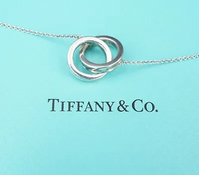 £307.24 • Buy Tiffany Co Sterling Silver 1837 Interlocking Circles Pendant Necklace 18  NS1878