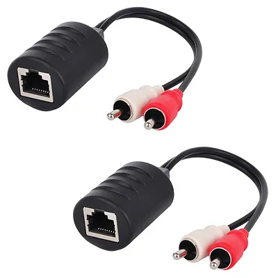 Red White Jacks To Red White Jacks Extender Over Cat5 Fast Free Shipping In USA • $10.50