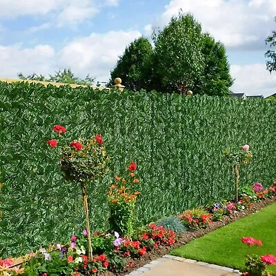 15M Artificial Fake Ivy Leaf Hedge Roll Privacy Garden Fence Screen Wall Cover • £13.99