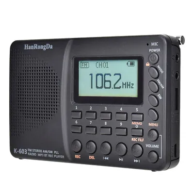 HanRongDa HRD-603 Mini FM/AM/SW Radio Receiver BT MP3 Player Speaker R7S7 • $27.25