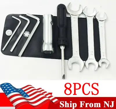 8 Pcs Universal Motorcycle Spark Plug Screwdriver Spanner Wrench Socket Tool Kit • $16.14